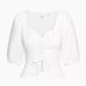 Aritzia linen blouse with corset front
